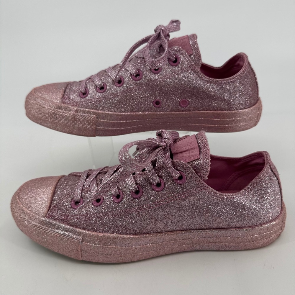 Converse Chuck Taylor All Star Ox Pink Glitter Low Top Sneakers 162993C Womens 8 - Picture 2 of 8